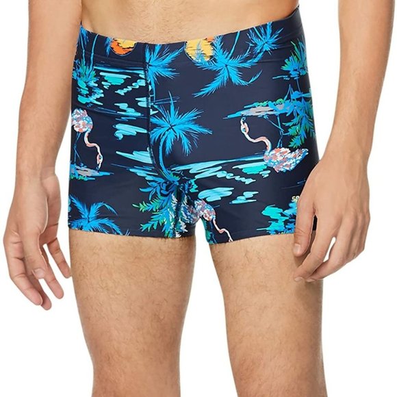 Speedo 7730210 Square Leg Swim Trunk Tie Dye Ibiza Blue